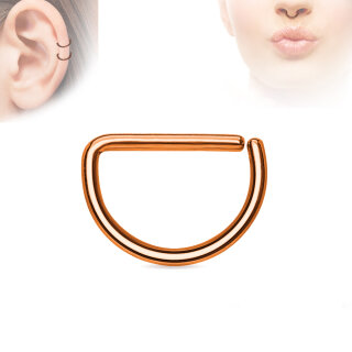 Piercing Ring - Continuous Ring - Halbrund - Rosegold