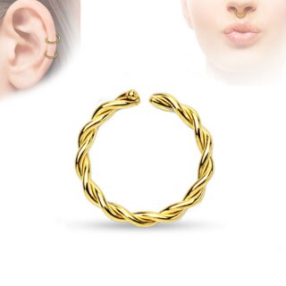 Piercing Ring - Continuous Ring - Gold - Gedreht [01.] - 0,8 x 8mm