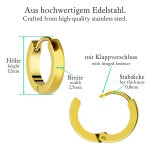 Edelstahl Creolen Ohrringe - Bunt - Schmal [03.] - silber