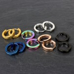 Edelstahl Creolen Ohrringe - Bunt - Schmal [03.] - silber