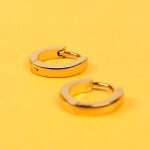 Edelstahl Creolen Ohrringe - Bunt - Schmal [03.] - silber