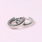 Edelstahl Creolen Ohrringe - Bunt - Schmal [03.] - silber