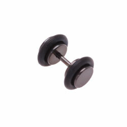 Piercing Fake Tunnel - schwarz - 6mm