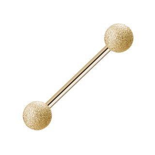 Piercing Stab - Stahl - Gold - Diamant [09.] - 1.6 x 12 mm (Kugeln: 4mm)