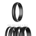 Ring - 925 Silber - Gl&auml;nzend - 4 Breiten - Schwarz