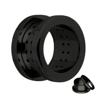 Flesh Tunnel - Stahl - Schwarz - Atmungsaktiv 20 mm