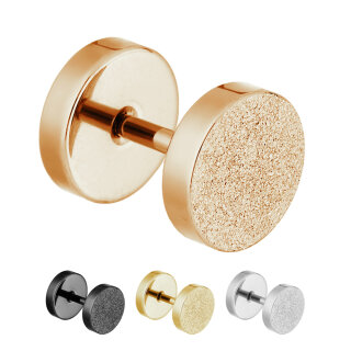 Piercing Fake Plug - Stahl - Diamant - [13.] rosegold 8mm