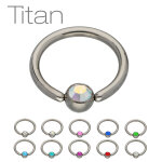 Piercing Klemmring - Titan - Silber - Kristall