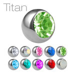 Piercing Kugel - Titan - Silber - Kristall