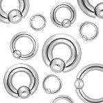 Piercing Klemmring - Stahl - Silber - Spring Ball Clip In