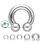 Piercing Hufeisen - Stahl - Silber - Innnengewinde