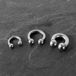 Piercing Hufeisen - Stahl - Silber - Innnengewinde