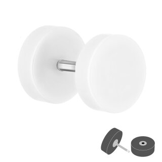 Piercing Fake Plug - Kunststoff - Weiß