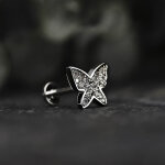 Piercing Labret - Schmetterling - Kristalle