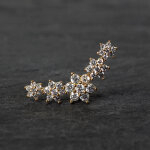 Piercing Labret - Blumen - Kristalle