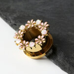 Flesh Tunnel - Stahl - Gold - Blumen
