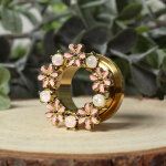 Flesh Tunnel - Stahl - Gold - Blumen