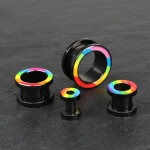 Motiv Flesh Tunnel - Schwarz - Regenbogen