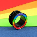 Motiv Flesh Tunnel - Schwarz - Regenbogen