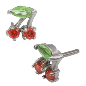 Nasenpiercing gerade - Silber - Kirschen