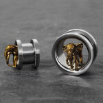 Flesh Tunnel - Stahl - Silber - Elefant - 3D