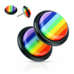 Piercing Fake Plug - Kunststoff - Regenbogen