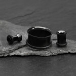Single Flare Flesh Tunnel - Stahl - Schwarz
