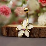 Piercing Banane - Blume - Weiß