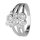 Ring - 925 Silber - 3 Reihen - Kristalle