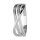 Ring - 925 Silber - 3 Reihen - Kristalle - Welle