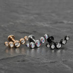 Piercing Labret - Kristalle - Rund