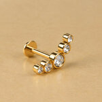 Piercing Labret - Kristalle - Rund