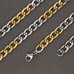 Kette - Edelstahl - Panzerkette - Gold-Silber