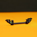 Brustpiercing - Stahl - Schwarz - Fledermaus