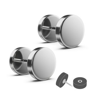Piercing Fake Plug Set - Titan - Silber