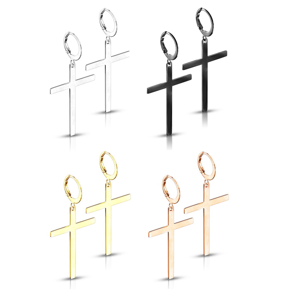 BlackAmazement 2er Set Stern Creolen - Edelstahl Silber Ohrringe 13mm