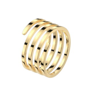 Ring - Edelstahl - Spirale - Gold
