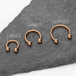 Piercing Hufeisen mit Kugel - Rosegold