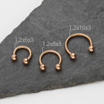 Piercing Hufeisen mit Kugel - Rosegold