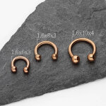 Piercing Hufeisen mit Kugel - Rosegold