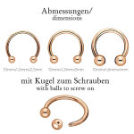 Piercing Hufeisen mit Kugel - Rosegold
