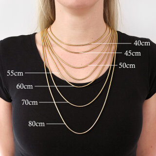 HOPLO Schlangenkette Goldkette Schlangenkette Länge 50cm - Breite 1,9mm