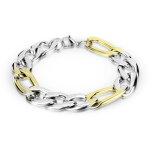Armband - Figarokette - Silber-Gold