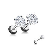 Piercing Fake Plug - Stahl - Kristall