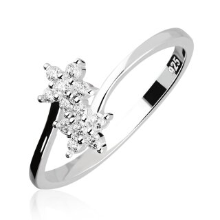 Ring - 925 Silber - Kristallblumen