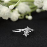 Ring - 925 Silber - Kristallblumen