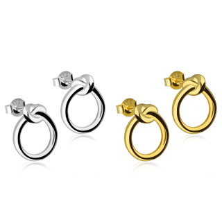 Ohrstecker - 925 Silber - Ring - Knoten