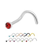 Nasenpiercing gebogen - Stahl - Kristall