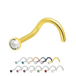 Nasenpiercing gebogen - Stahl - Kristall