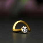 Nasenpiercing gebogen - Stahl - Kristall